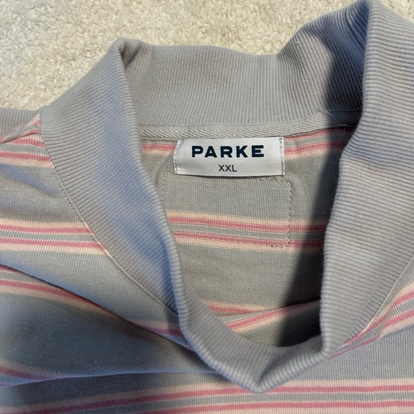 Parke Valentine’s Day Mockneck Pullover Lavender Darling Stripe Size XXL New - Picture 8 of 10